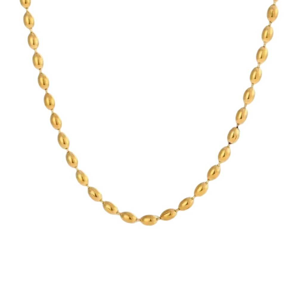 NWOT  18K Gold-Plated Stainless Steel Beaded Necklace